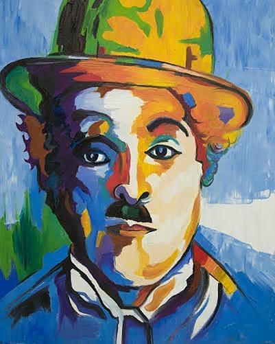 Movie Painting - Charles Chaplin by Gustavo Oliveira