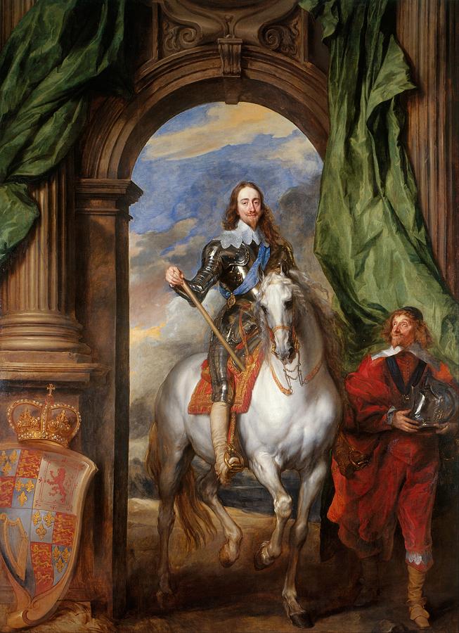 Charles I with M. de St Antoine Painting by Anthony van Dyck