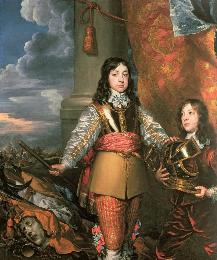 Portrait Photograph - Charles II As Prince Of Wales With A Page, C.1642 Oil On Canvas by William Dobson