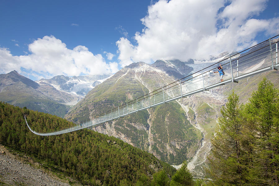 Charles Kuonen Suspension Bridge Photograph by Menno Boermans | Fine ...