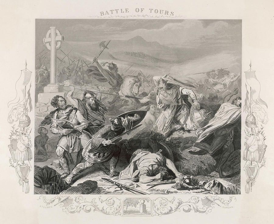 Martel Drawing - Charles Martel Halts The  Advance by Mary Evans Picture Library