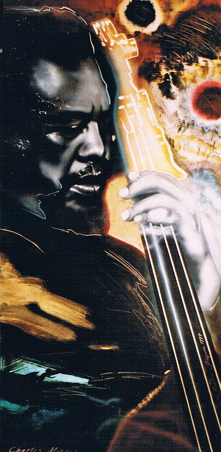 Bass Painting - Charles Mingus by Mireille  Poulin