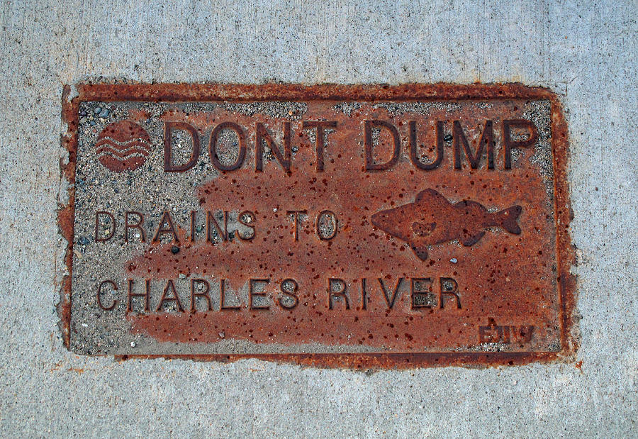 Charles River Signage Photograph by Barbara McDevitt