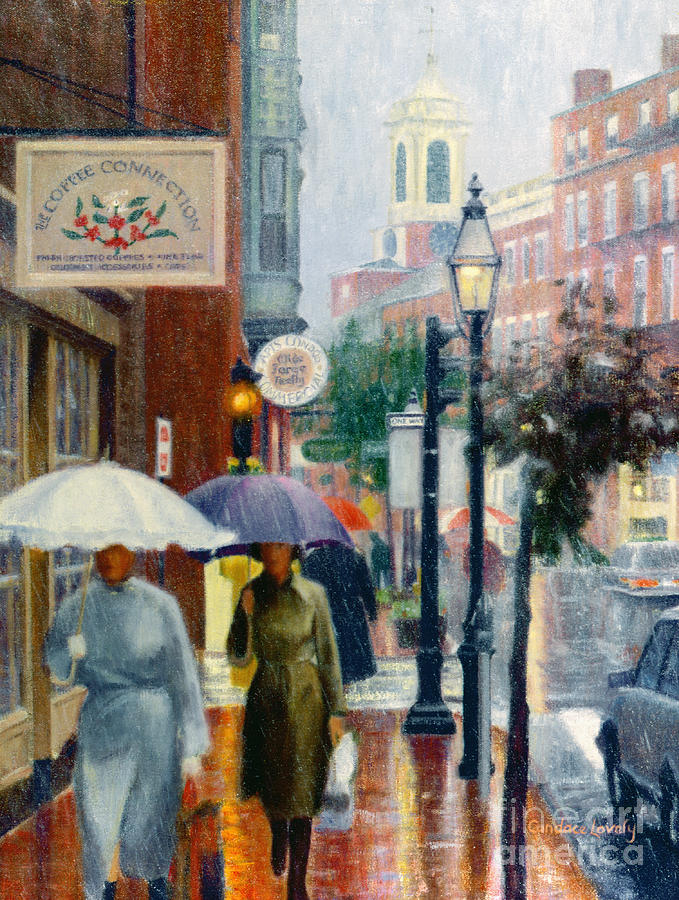 Boston Painting - Charles Street Umbrellas by Candace Lovely