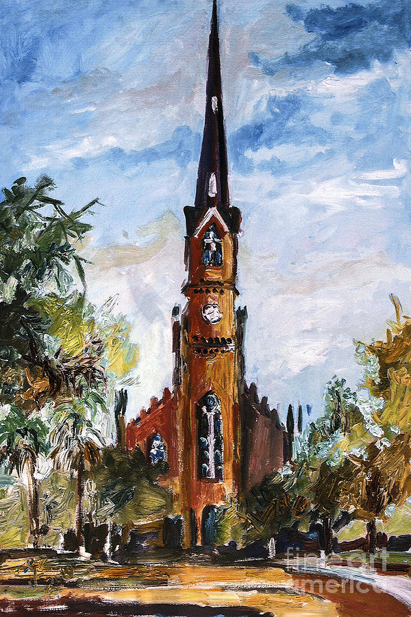 Charleston Churches St Matthews German Lutheran Painting by Ginette Callaway