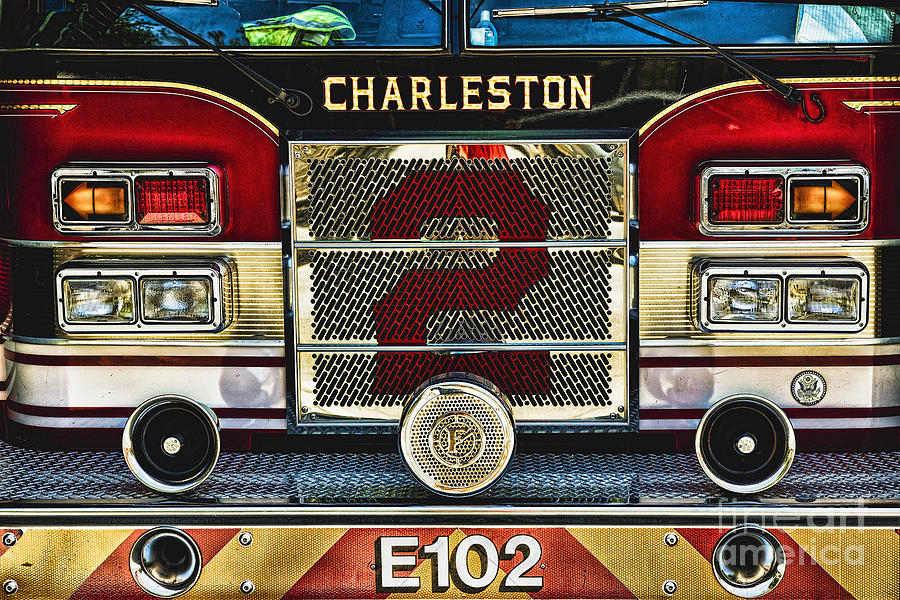 Truck Photograph - Charleston Fire Engine  by George Oze