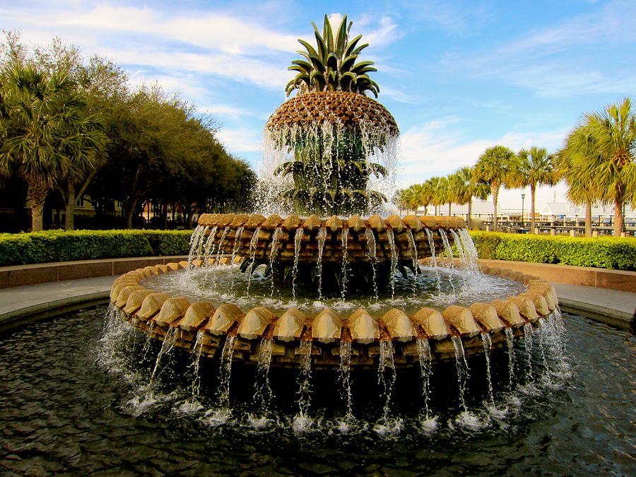 Fountain Photograph - Charleston fountain by Alan Metzger