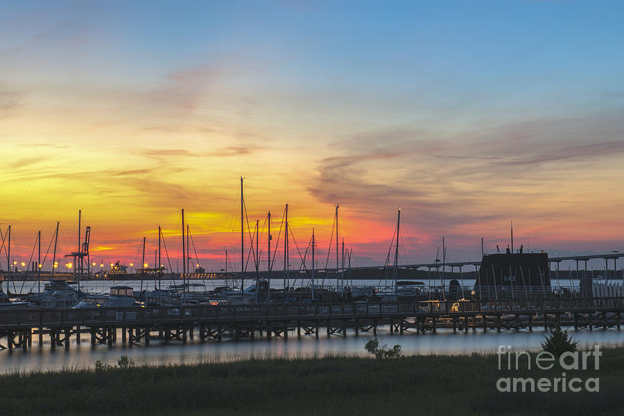Charleston Harbor Sunset Photograph by Dale Powell