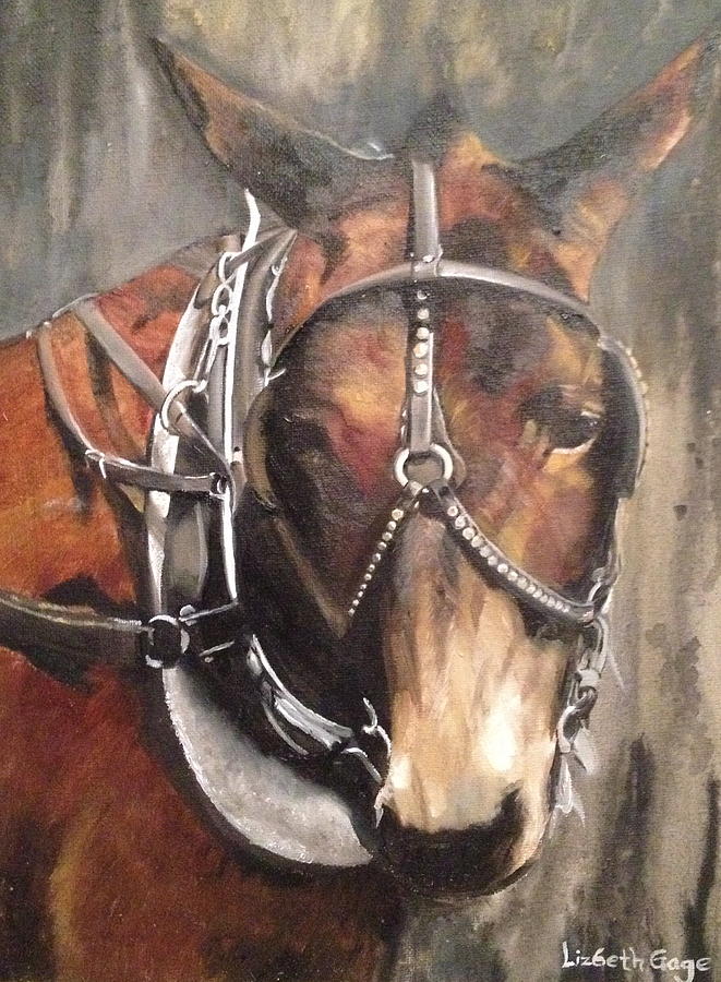 Horse Painting - Charleston Mule by Lizbeth Gage