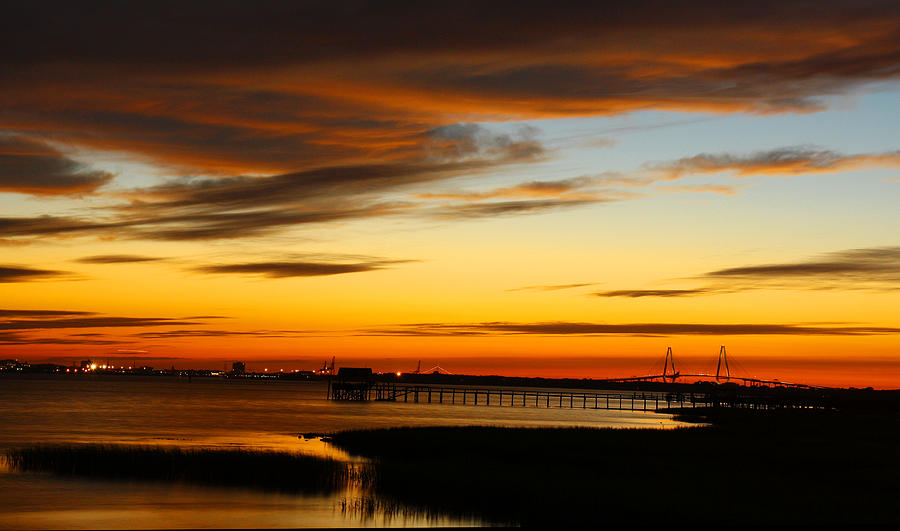 Sunset Photograph - Charleston Night by Justyn  Lamb