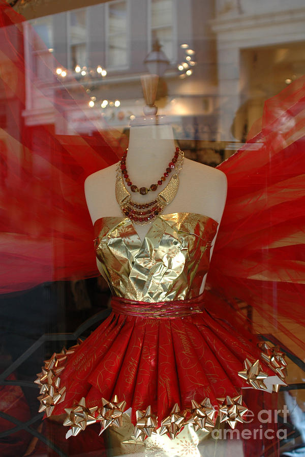 Charleston Red and Gold Holiday Dress Shop Photograph by Kathy Fornal