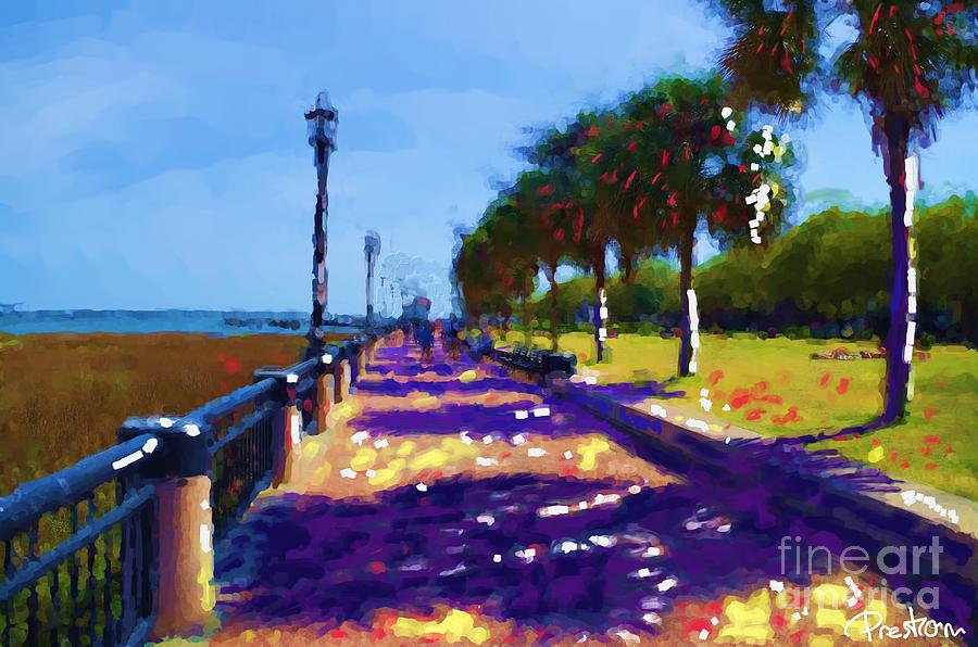Waterfront Park Painting - Charleston Walkway by Preston Sandlin Waterfront Park Painting - Charleston Walkway by Preston Sandlin