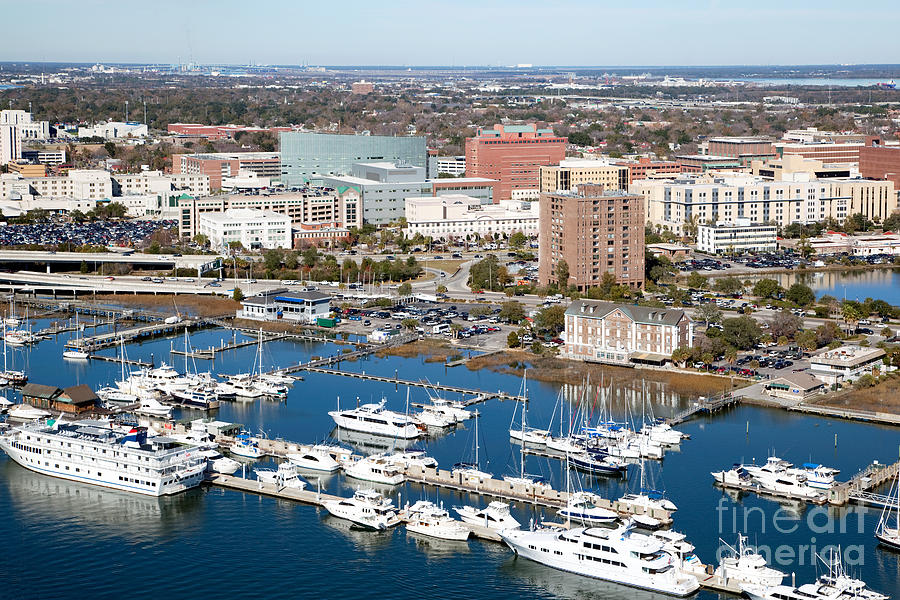 Charleston waterfront and marina South Carolina Photograph by Bill Cobb ...