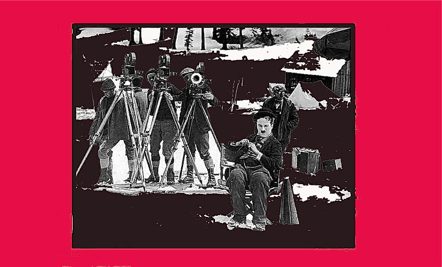 Charlie Chapin and camera crew collage on The Gold Rush set 1925-2008 Photograph by David Lee Guss