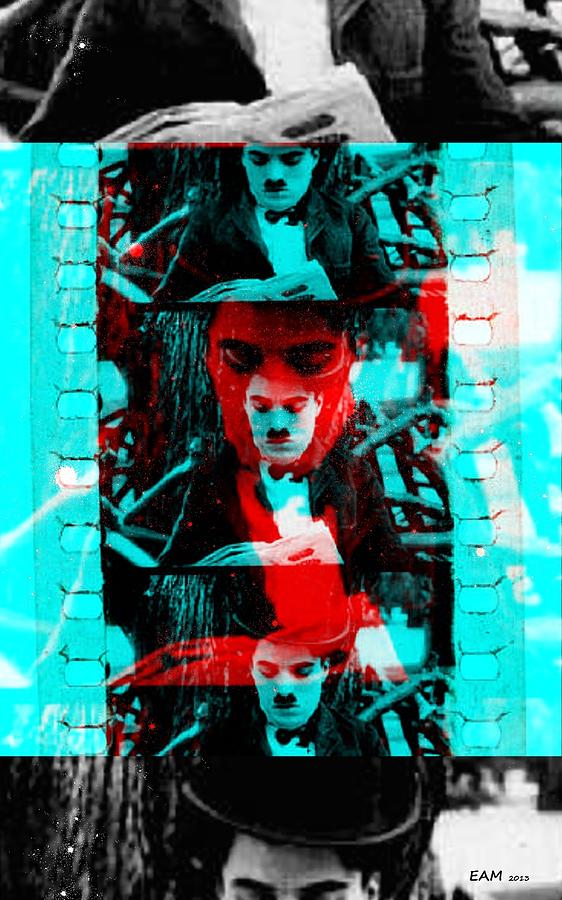 Abstract Digital Art - Charlie Chaplin by Elizabeth McTaggart