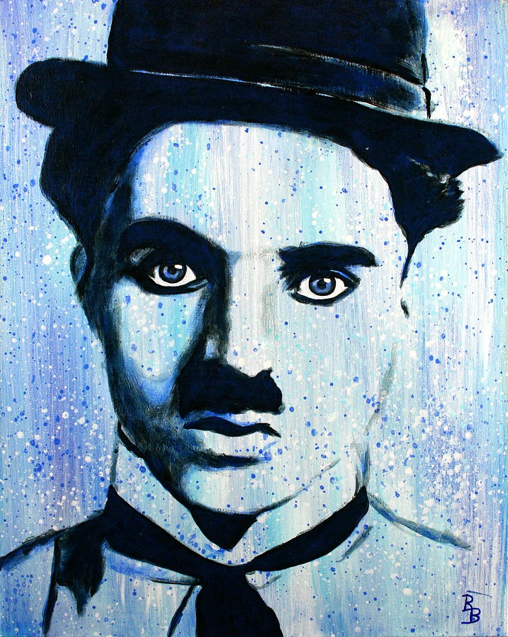 Charlie Chaplin Little Tramp Portrait Painting by Bob Baker