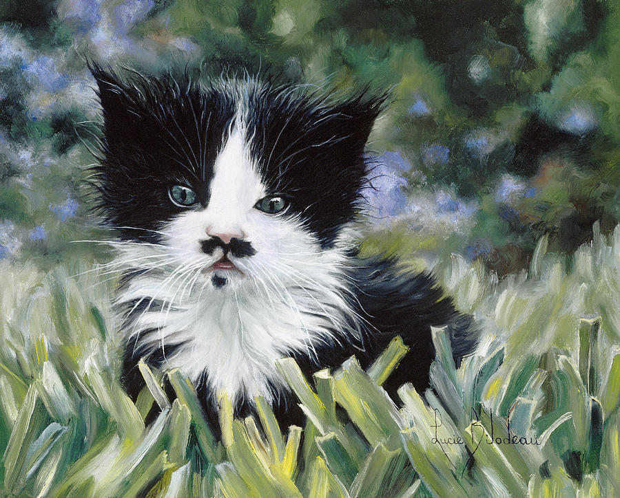 Cat Painting - Charlie Chaplin by Lucie Bilodeau