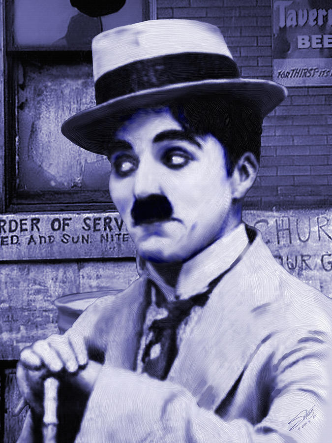 Charlie Chaplin Painting by M Spadecaller
