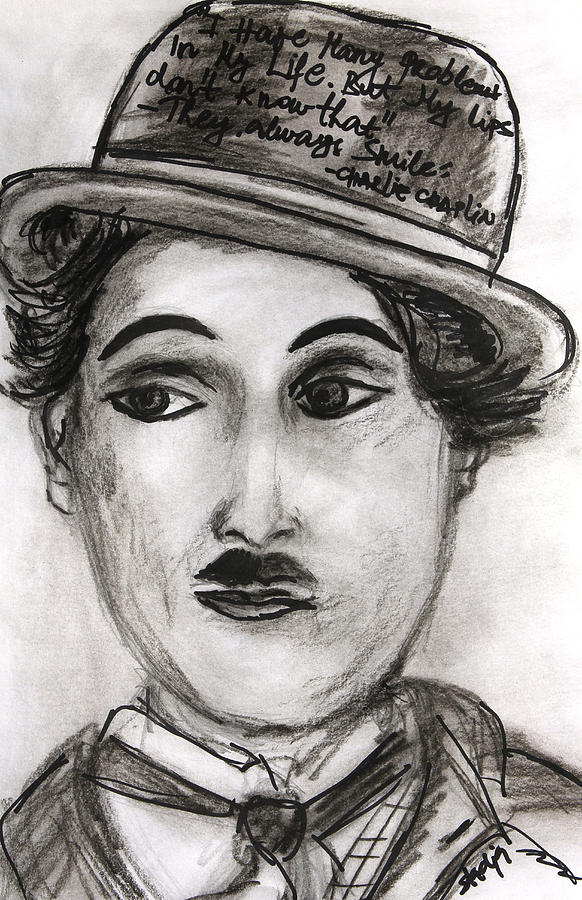 Charlie Chaplin Drawing by Sladjana Lazarevic