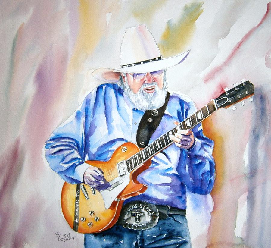 Charlie Daniels Painting by Brian Degnon