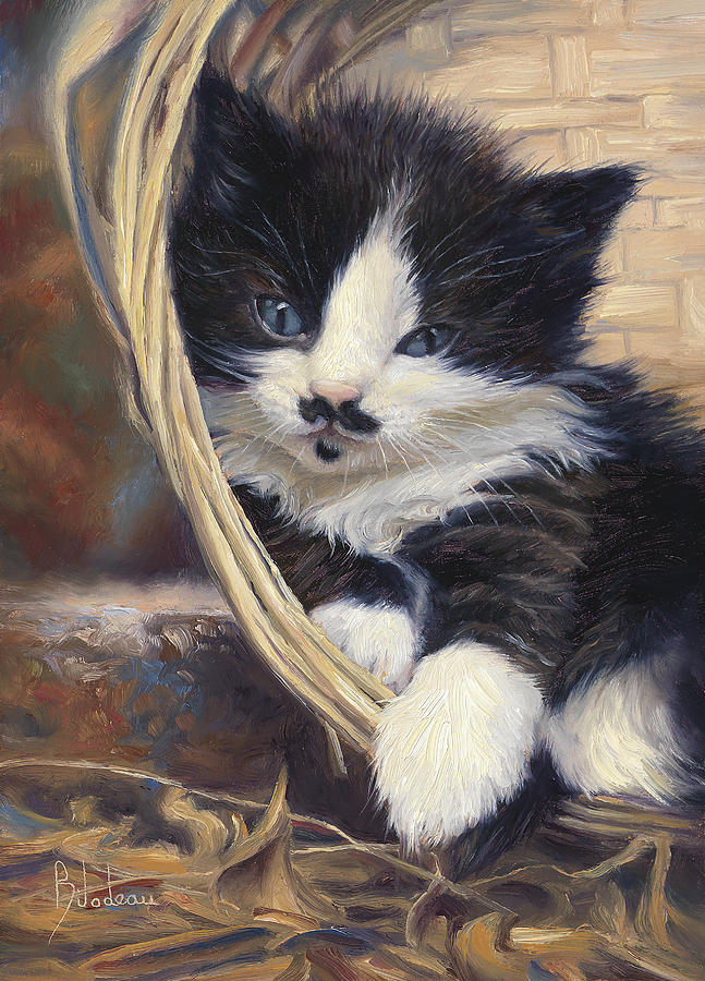 Cat Painting - Charlie by Lucie Bilodeau