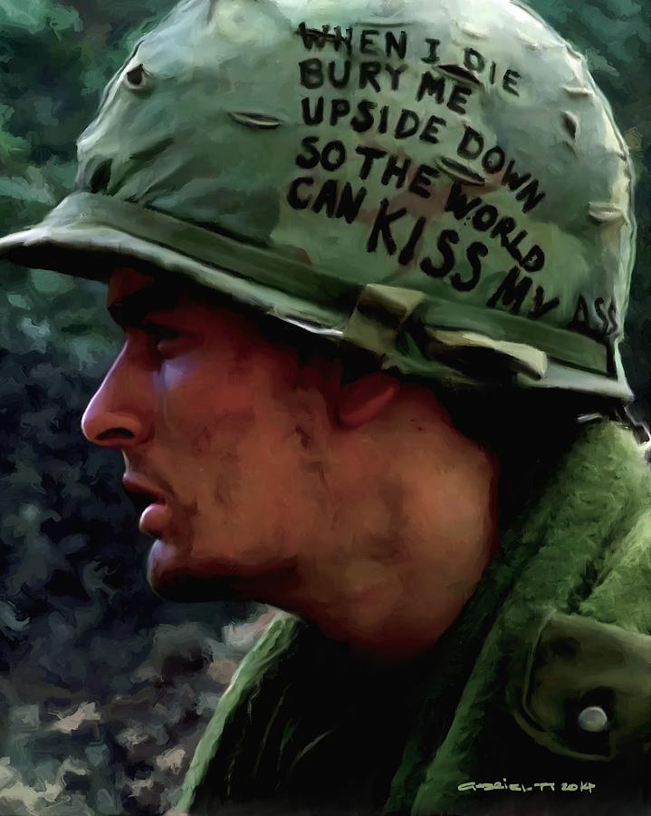 Movie Digital Art - Charlie Sheen #2 in Platoon by Gabriel T Toro