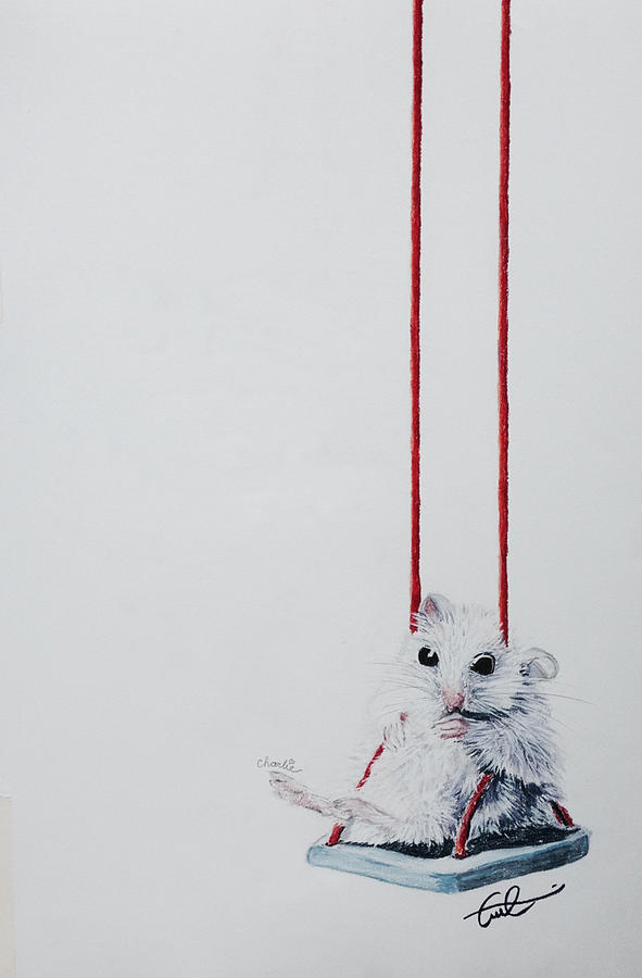 Animal Drawing - Charlie the Mouse by Cristel Mol-Dellepoort