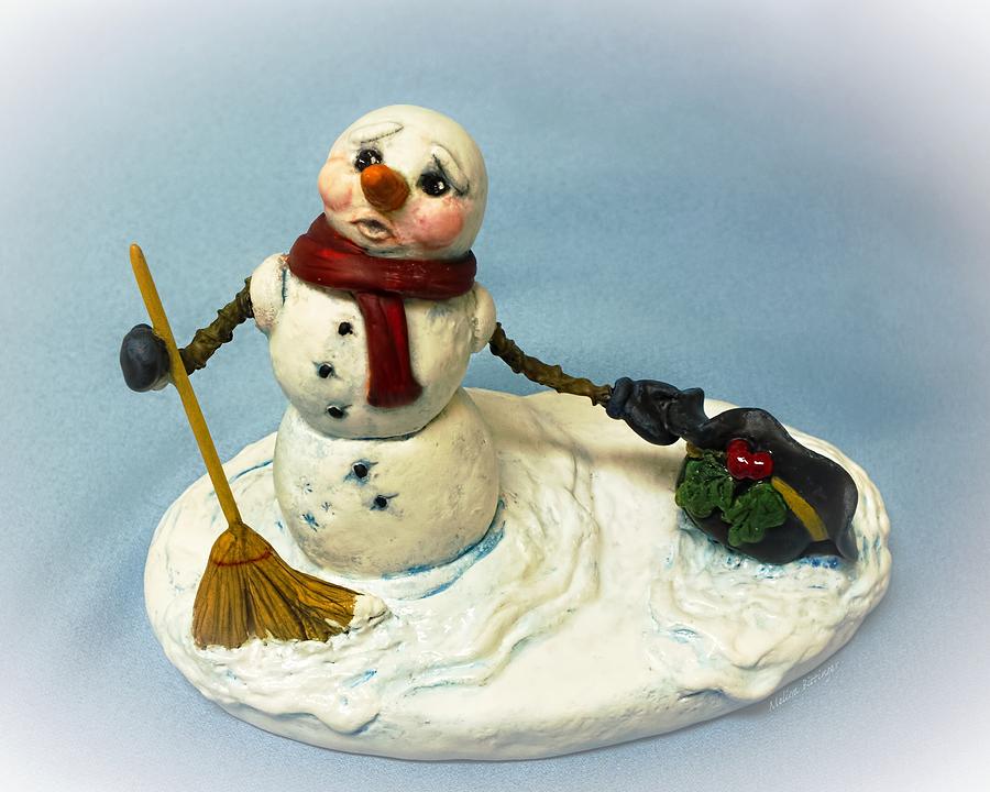 Charlies Hat Snowman Photograph by Melissa Bittinger