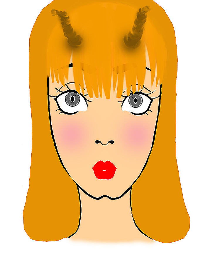 Horns Digital Art - Charlise by Nashaly Zayas-Soto Horns Digital Art - Charlise by Nashaly Zayas-Soto