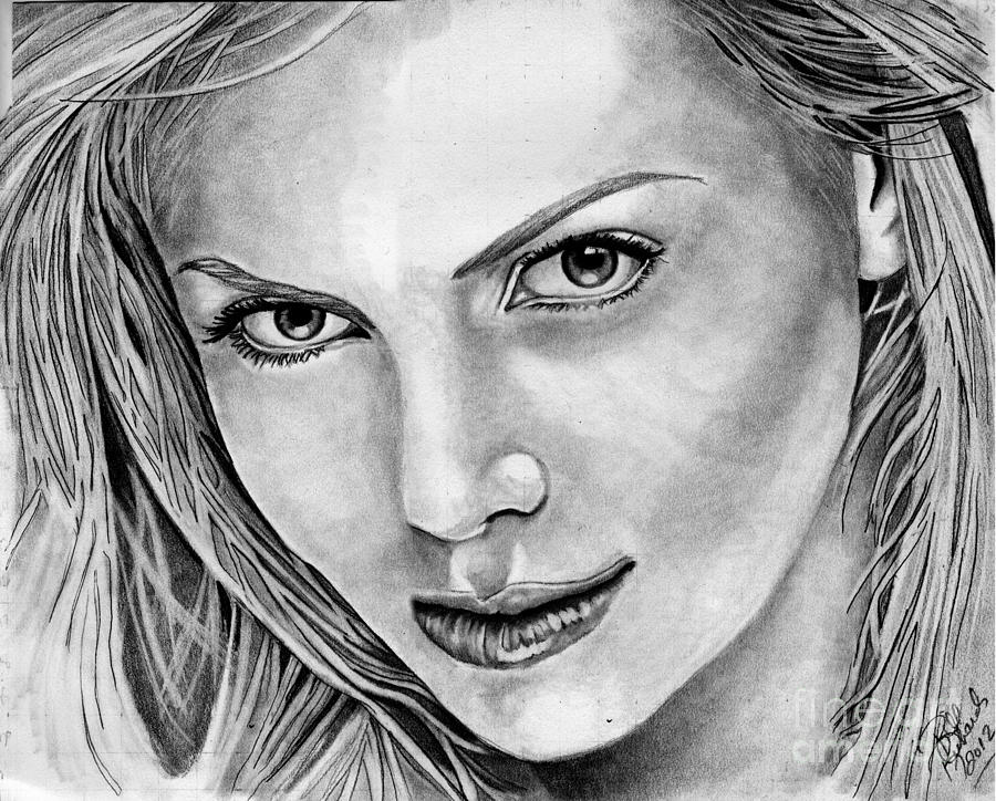 Charlize Theron Drawing by Bill Richards