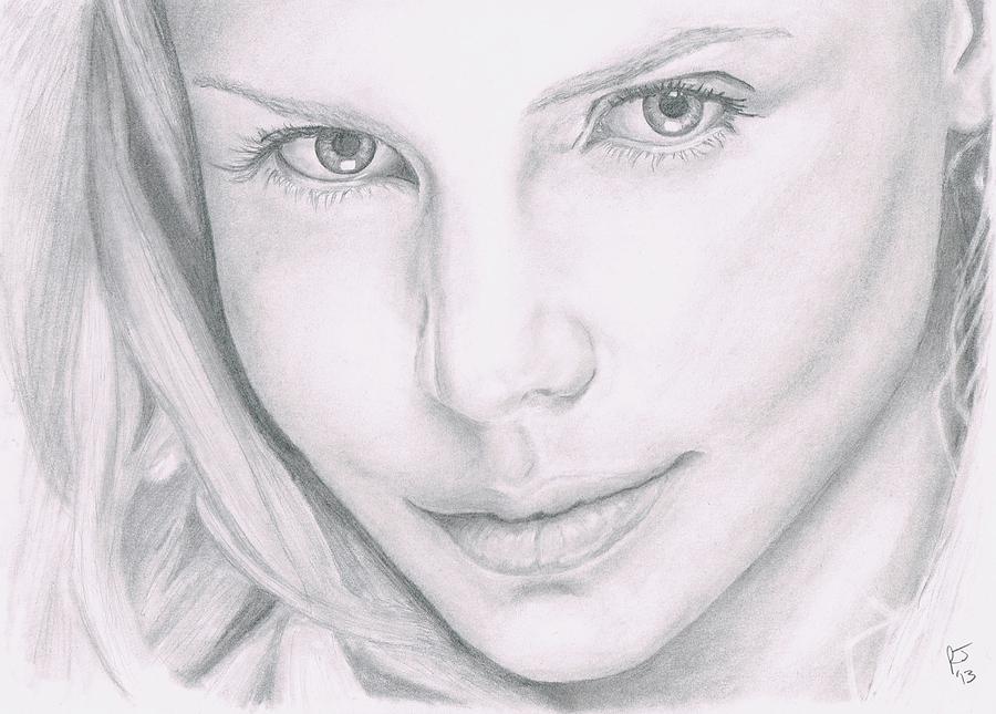 Charlize Theron Drawing - Charlize Theron by Ryan Jacobson