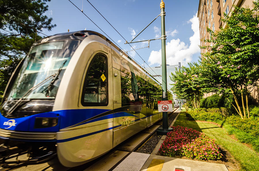 Charlotte North Carolina Light Rail Transportation Moving System Photograph by Alex Grichenko