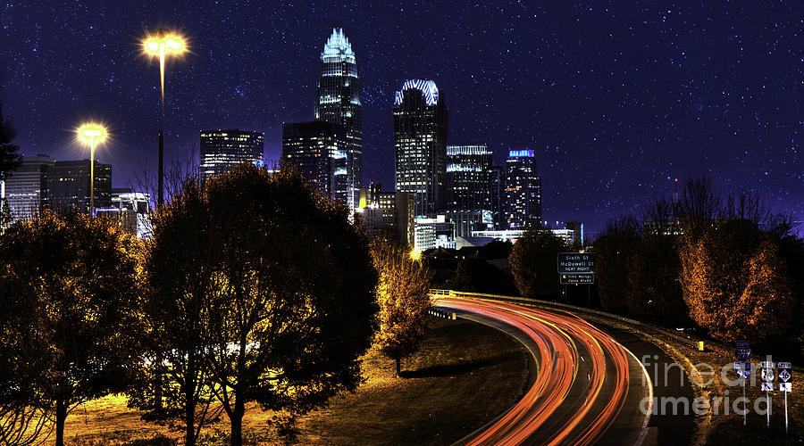 Charlotte Stars and Light Trails Photograph by Robert Loe