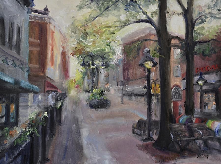 Charlottesvilles Historic Downtown Mall Painting by Donna Tuten