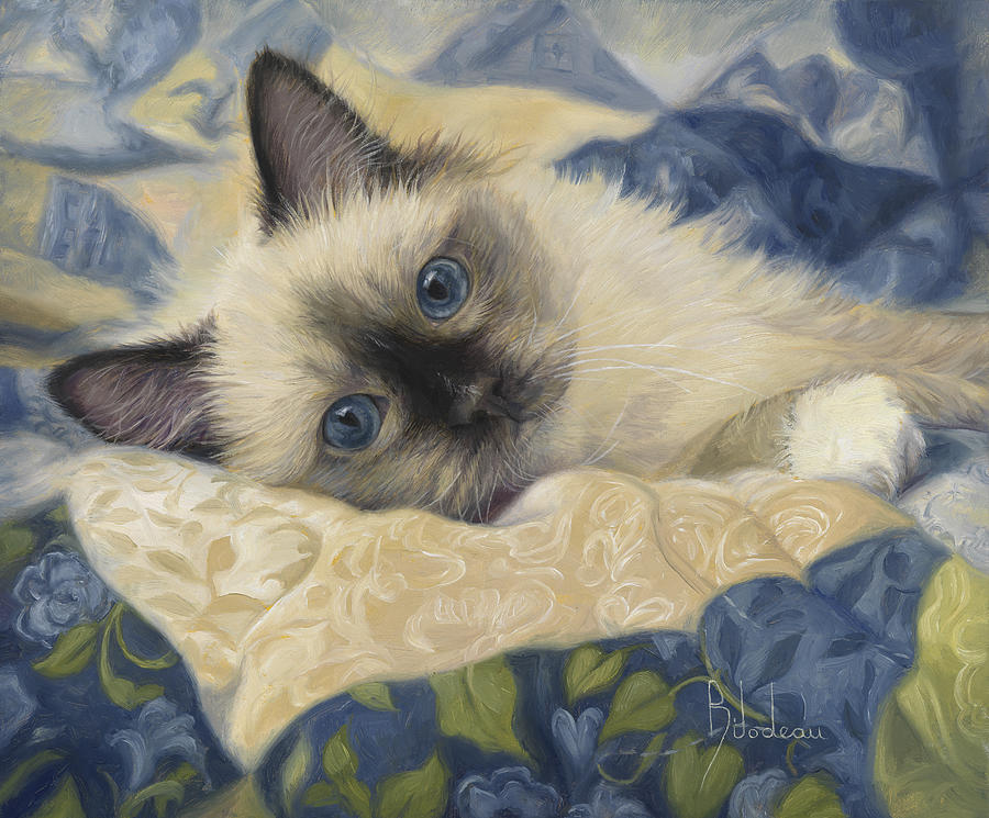 Cat Painting - Charming by Lucie Bilodeau