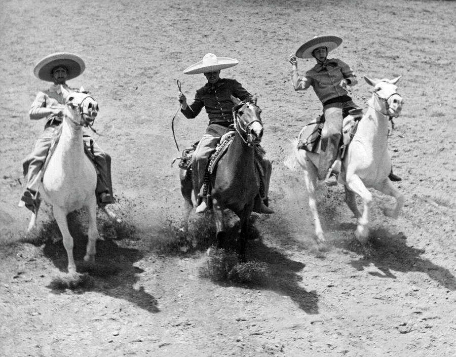 Charros At Charreada Photograph by Underwood Archives