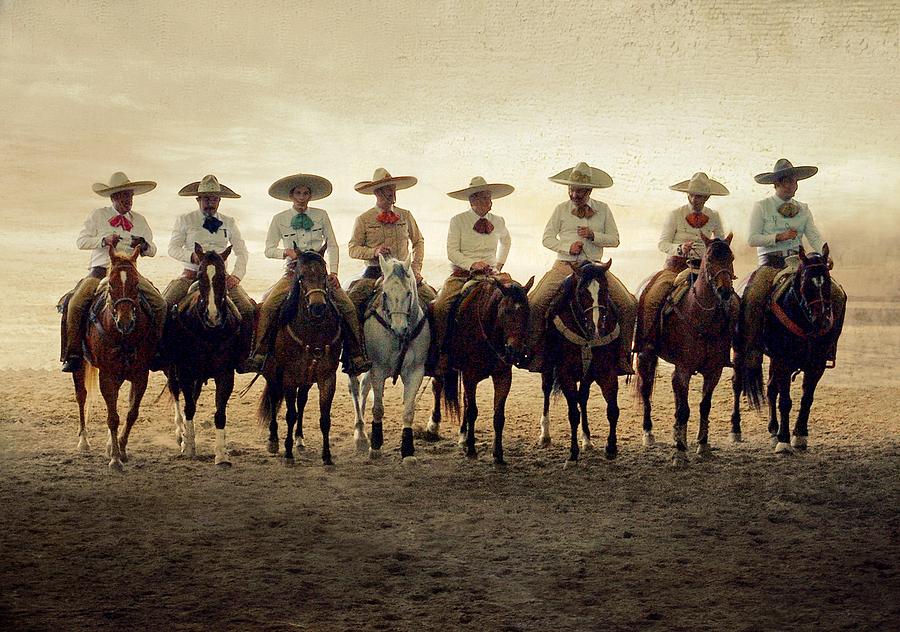 Charros Riding Photograph by Saul Landell / Mex Charros Riding Photograph by Saul Landell / Mex
