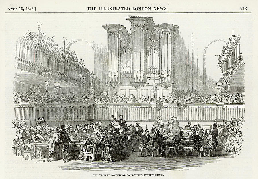 Chartist Convention At John Street Drawing by Illustrated London News