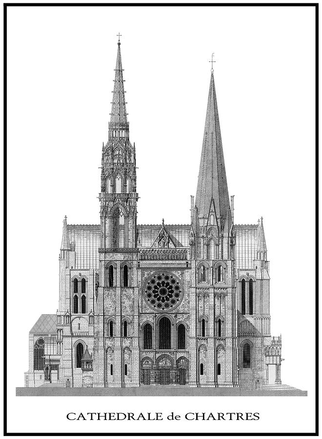 Chartres Cathedral Digital Art by Daniel Hagerman