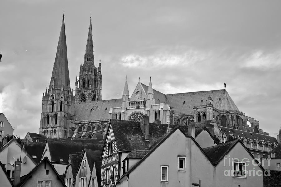 Chartres in Black and White Photograph by PatriZio M Busnel