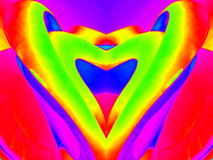chartreuse Heart Digital Art by Mary Russell