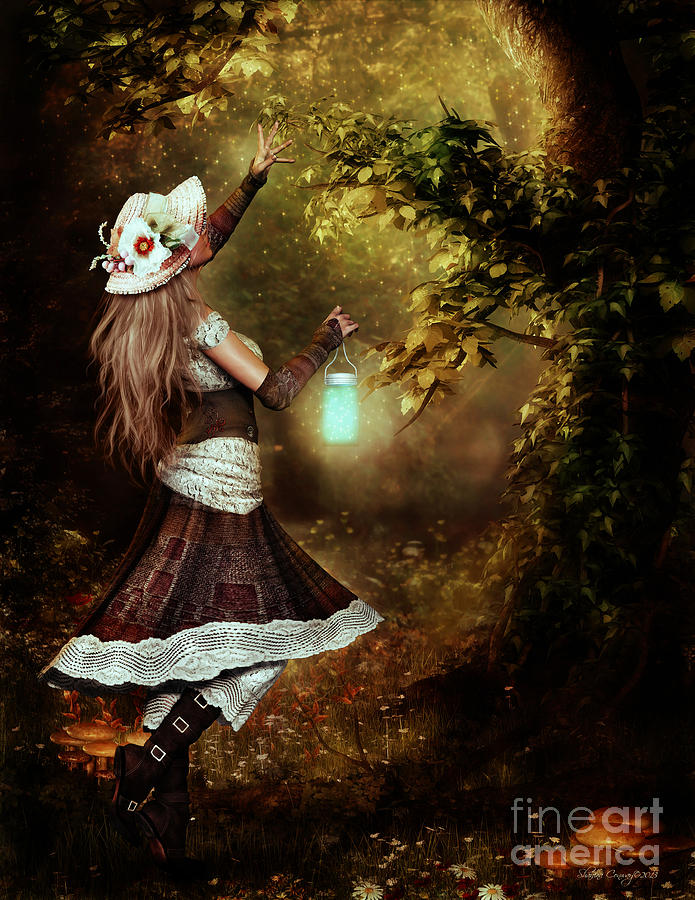Fairy Digital Art - Chasing Magic by Shanina Conway