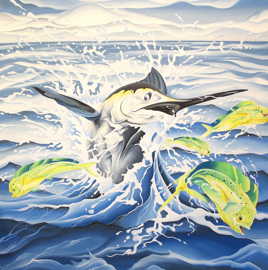 Chasing Mahi Painting by William Love