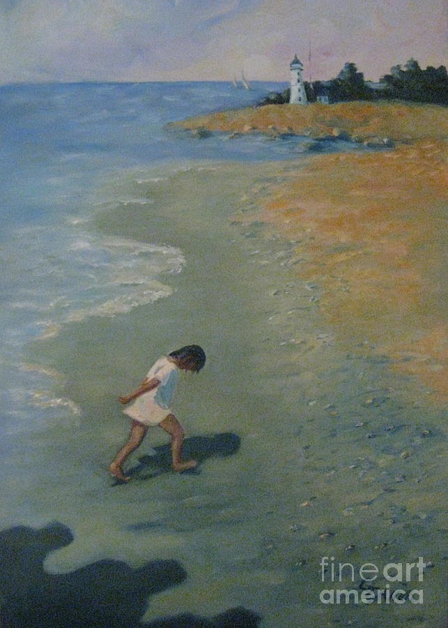 Beach Painting - Chasing Shadows by Gretchen Allen
