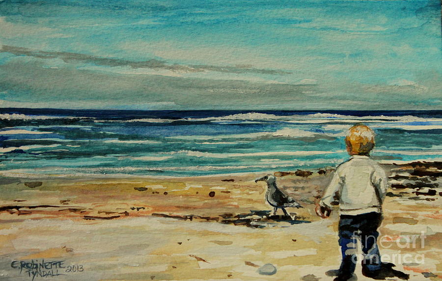 Chasing the Seagull Painting by Elizabeth Robinette Tyndall
