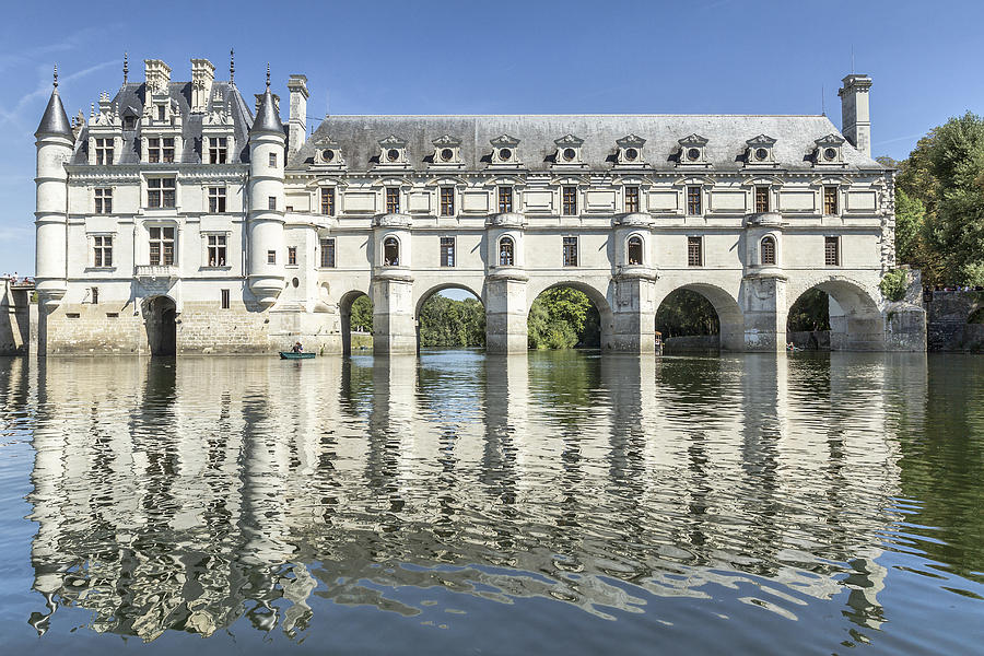 Chateau de Chenonceau from the river Photograph by PJPhoto69