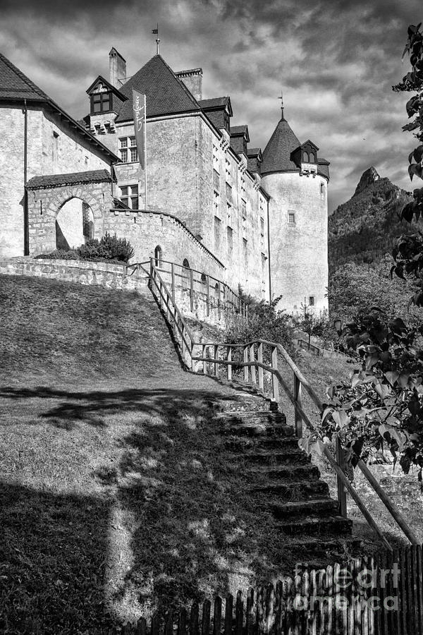 Chateau de Gruyeres BW Photograph by Timothy Hacker