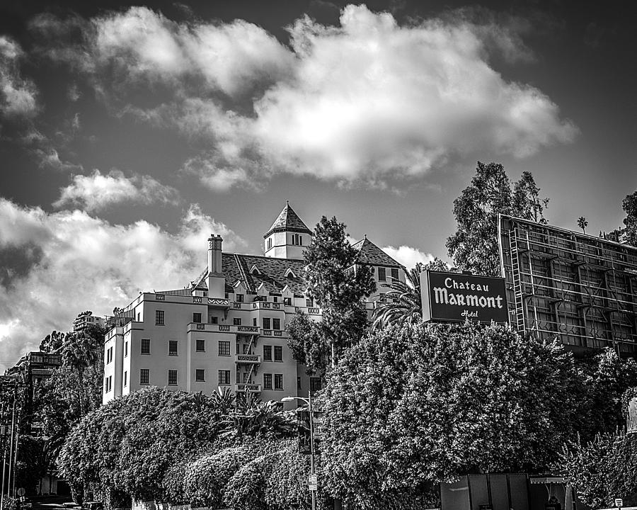 Sunset Photograph - Chateau Marmont B/W by Robert Fowler