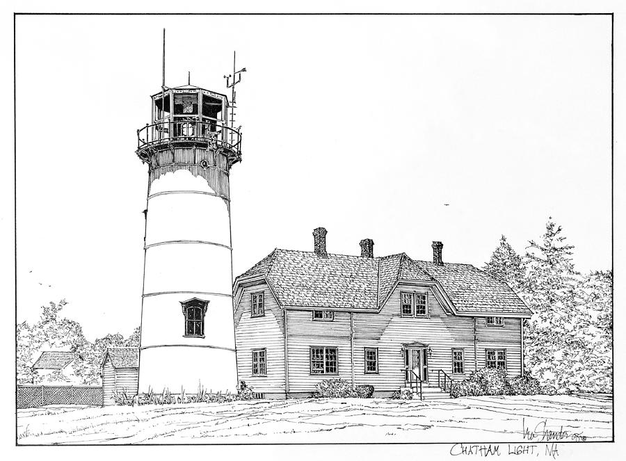 Chatham Lighthouse Drawing - Chatham Light by Ira Shander