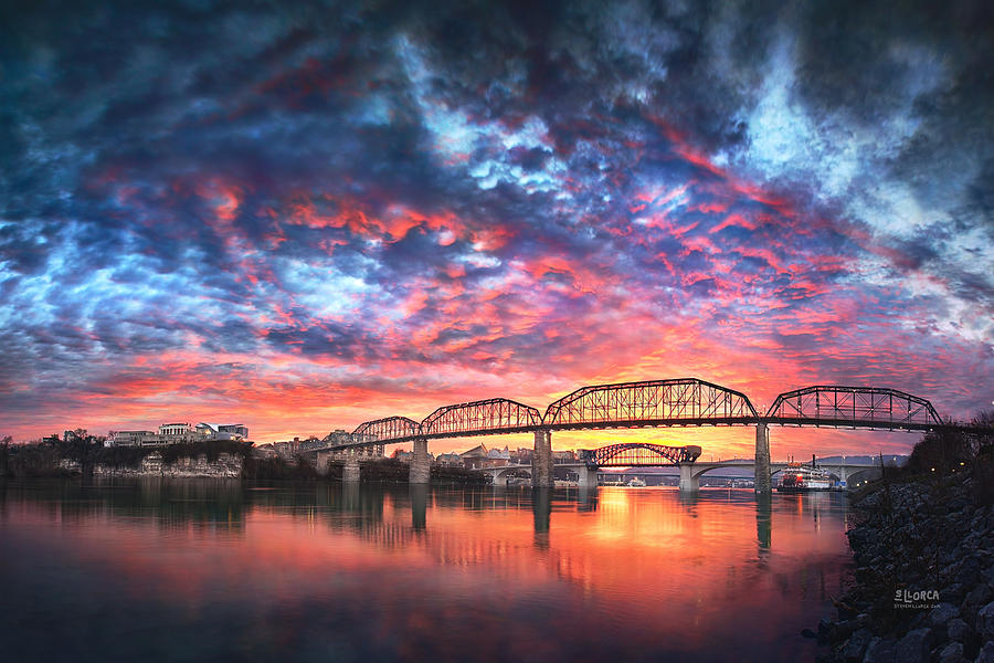 Sunset Photograph - Chattanooga Sunset 4 by Steven Llorca